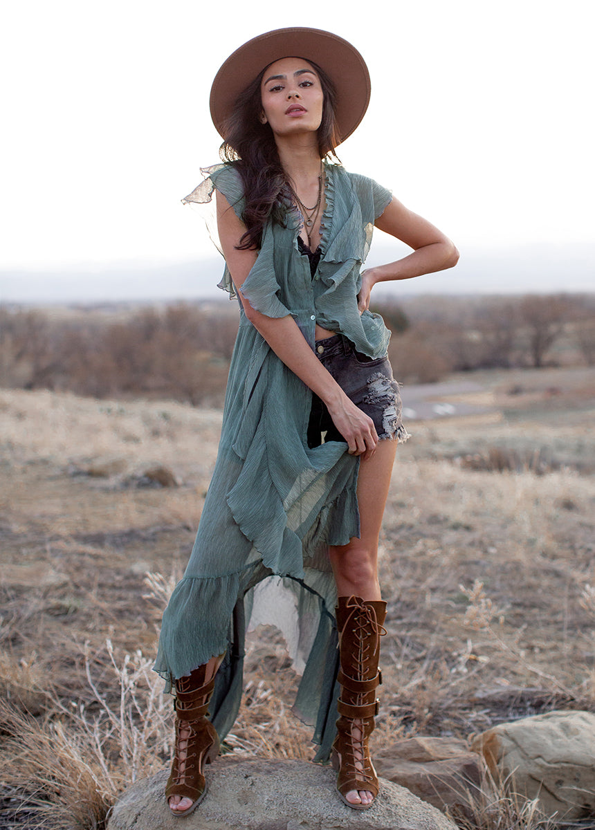 Cass Dress in Island Sage-My Prom Time