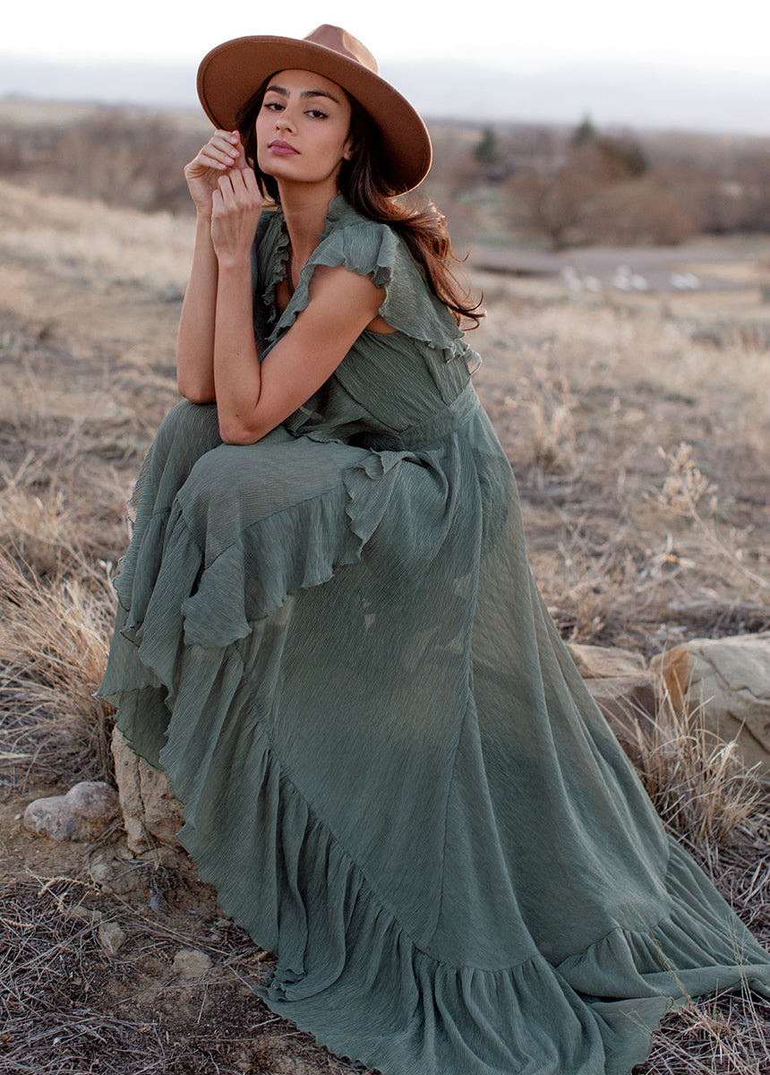 Cass Dress in Island Sage-My Prom Time