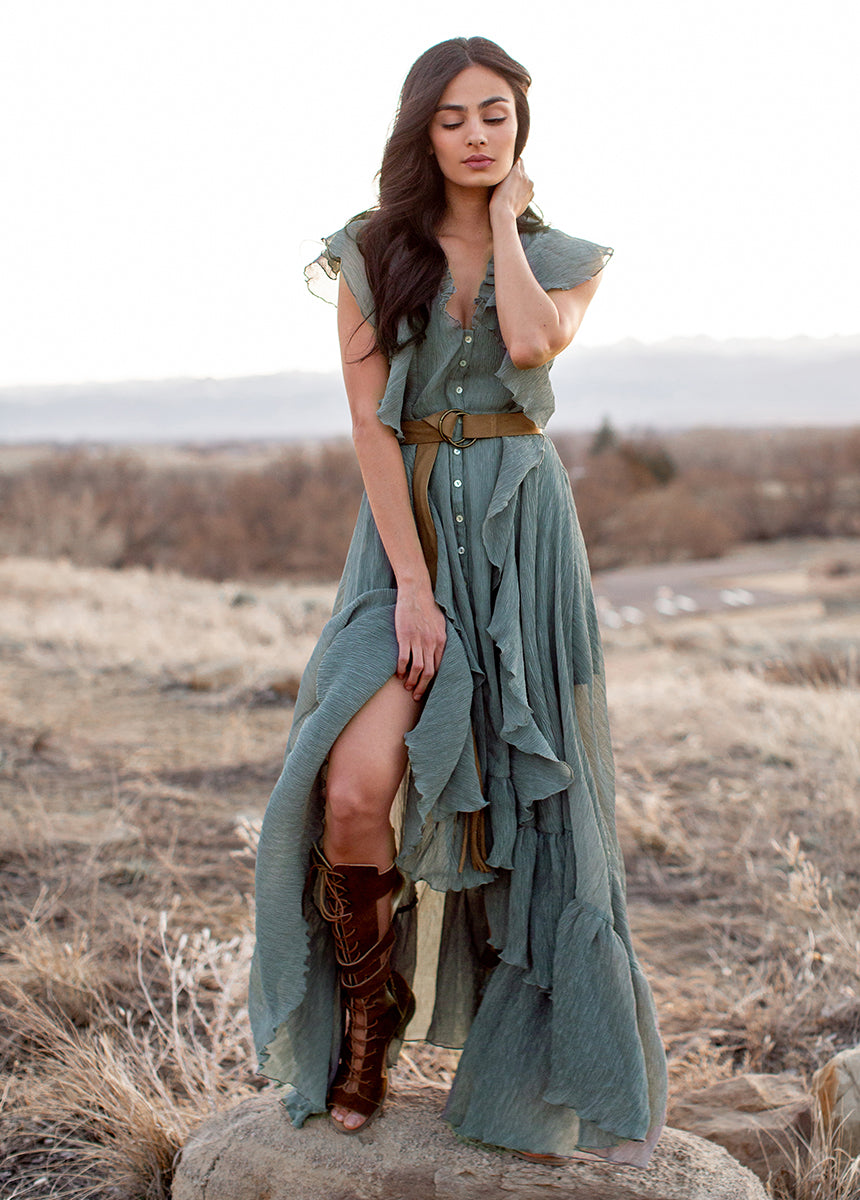 Cass Dress in Island Sage-My Prom Time