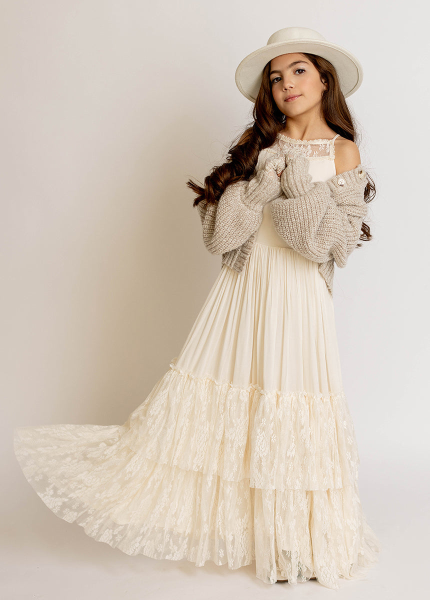 Catrin Dress in Cream-My Prom Time