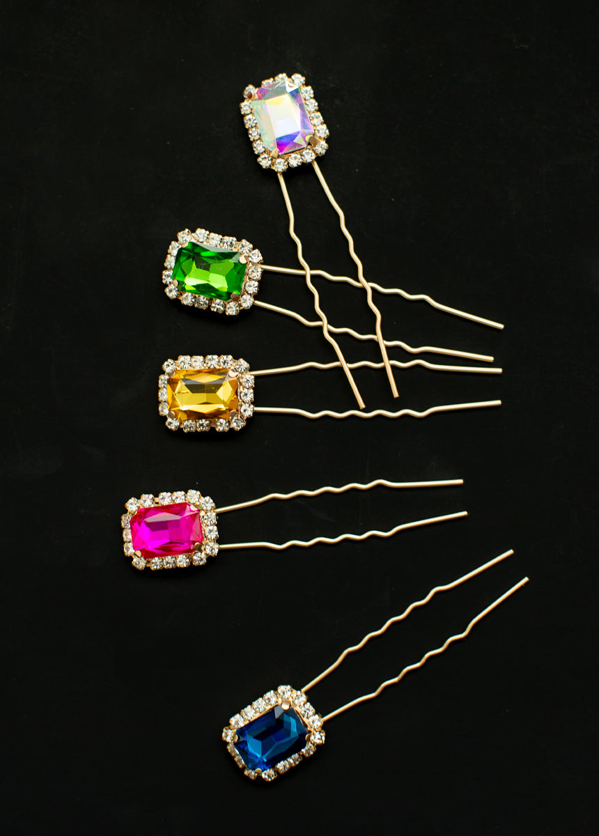 Celaena Hairpin Set in Jewel Tone Multi-My Prom Time