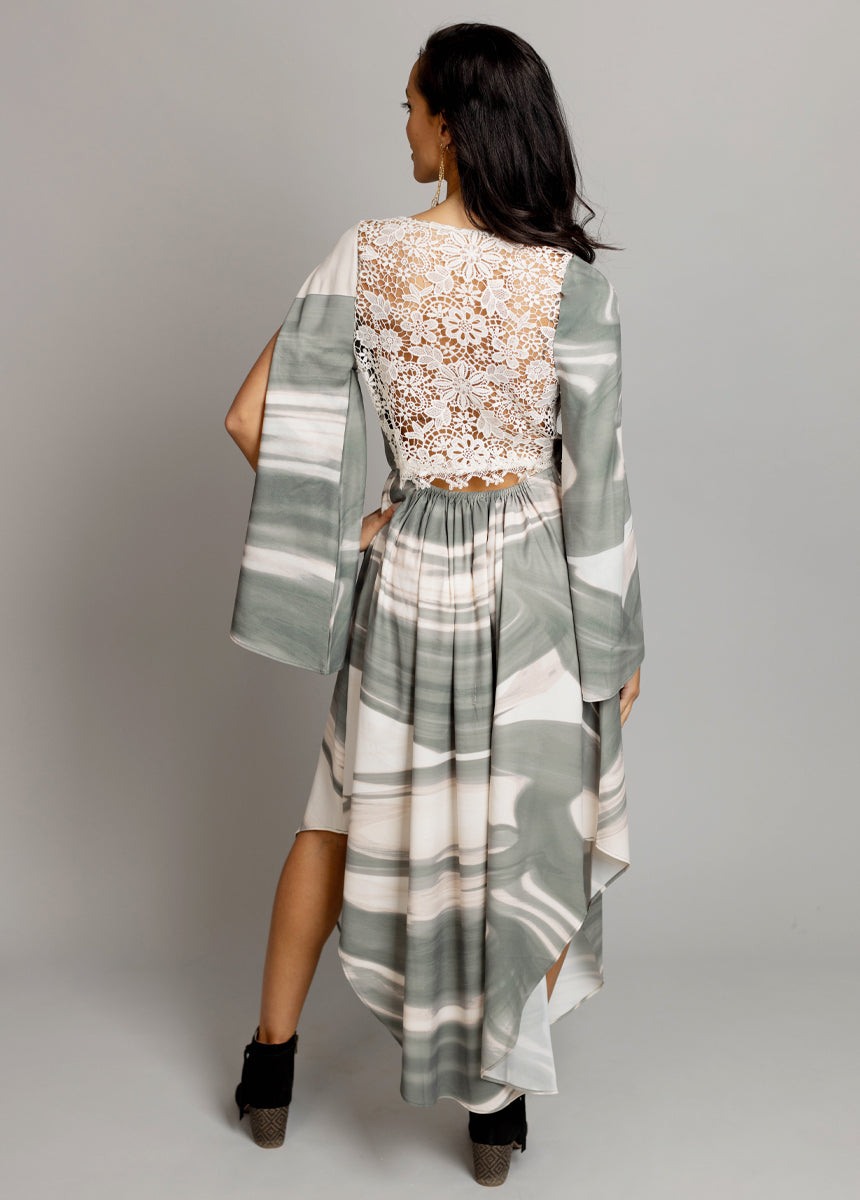 Connie Dress in Agave Waves-My Prom Time