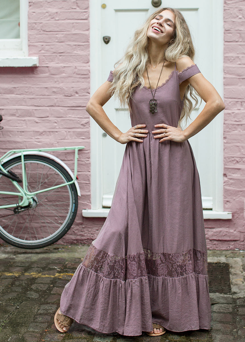 Coral Dress in Orchid-My Prom Time