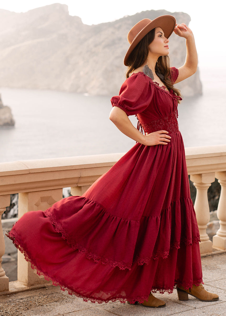 Cristina Dress in Crimson-My Prom Time