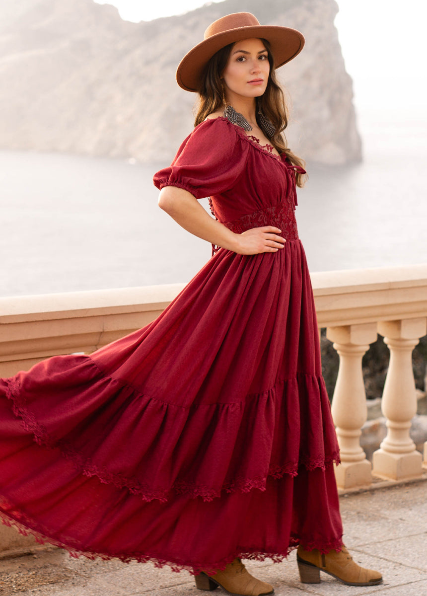 Cristina Dress in Crimson-My Prom Time