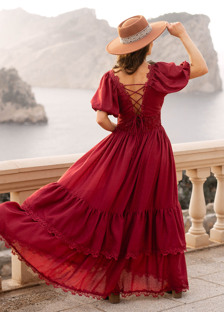 Cristina Dress in Crimson-My Prom Time
