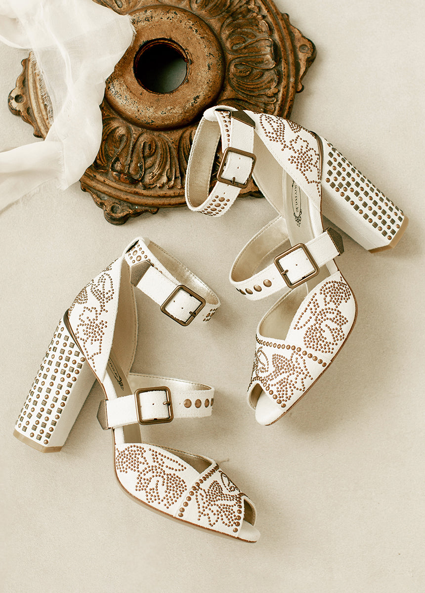 Aquaria Leather Studded Heel in Lily-My Prom Time