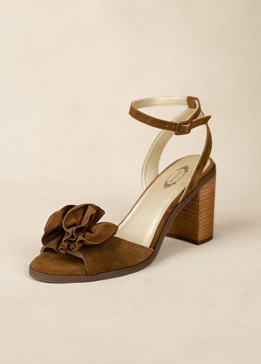 Dane Leather Heel in Nutmeg-My Prom Time