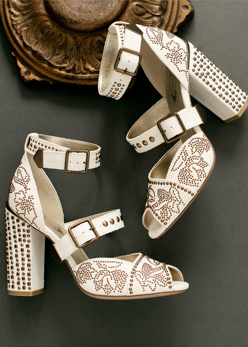 Aquaria Leather Studded Heel in Lily-My Prom Time