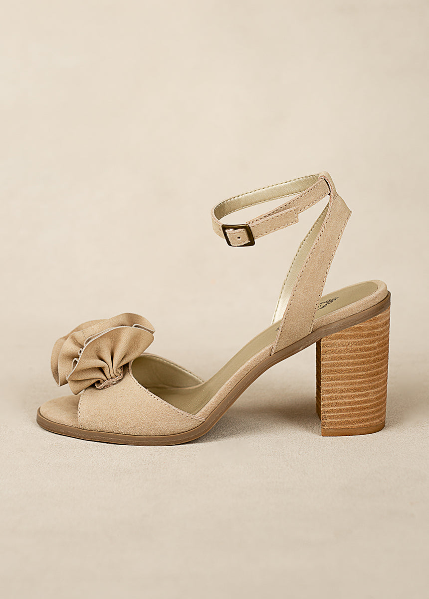 Dane Leather Heel in Tan-My Prom Time