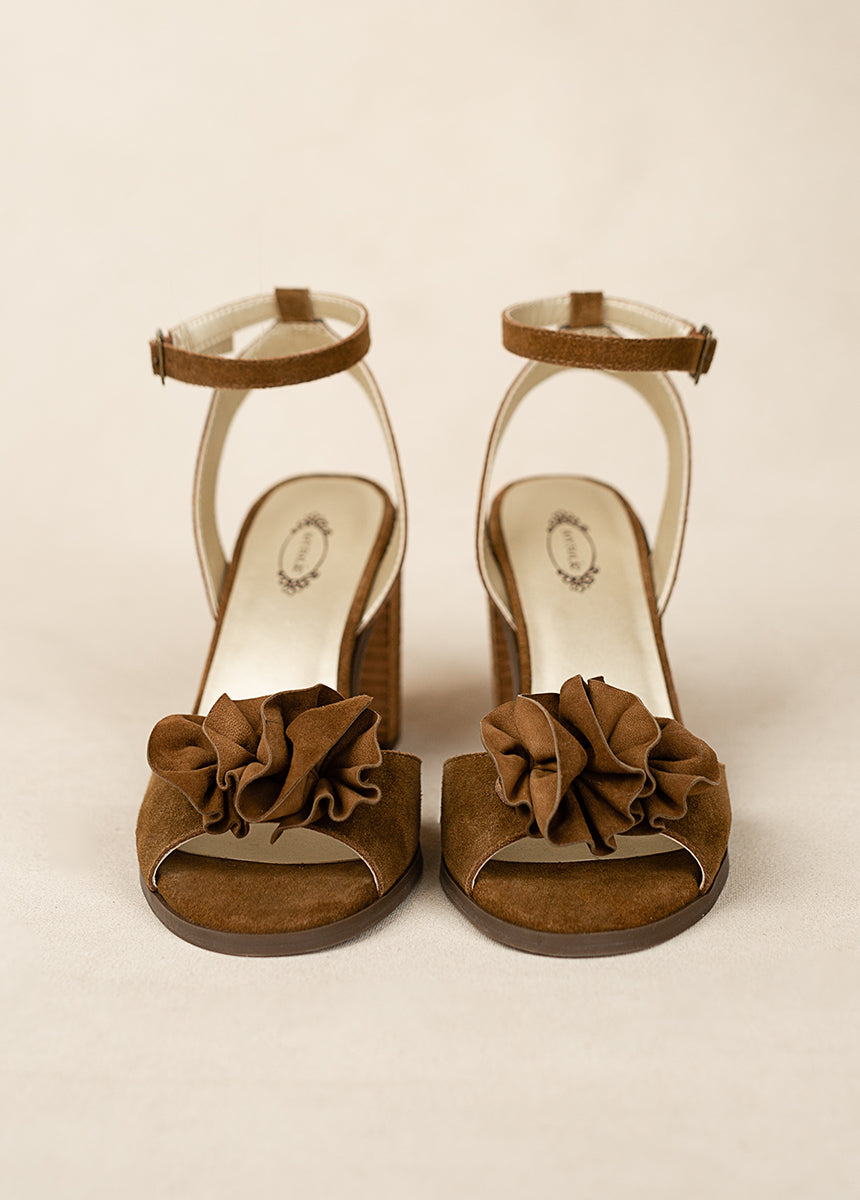 Dane Leather Heel in Nutmeg-My Prom Time