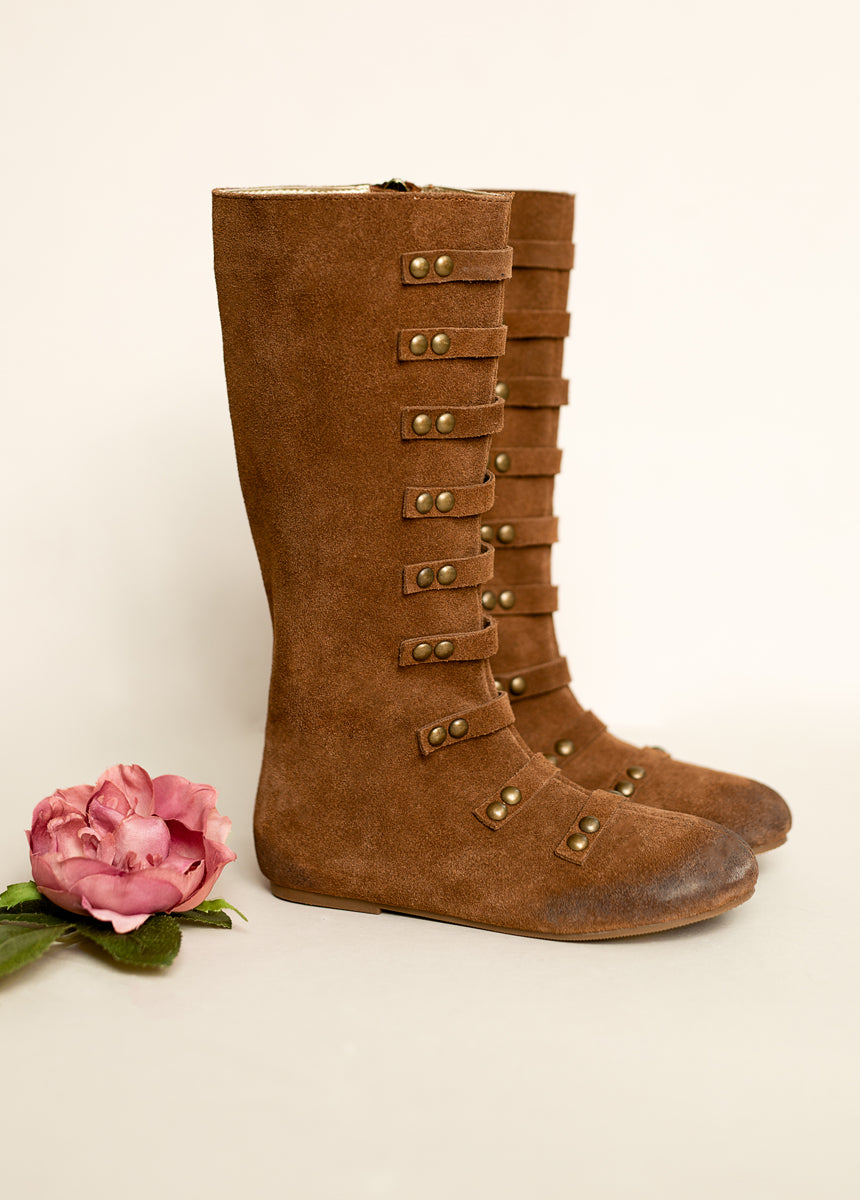 Freya Leather Boot in Chestnut-My Prom Time
