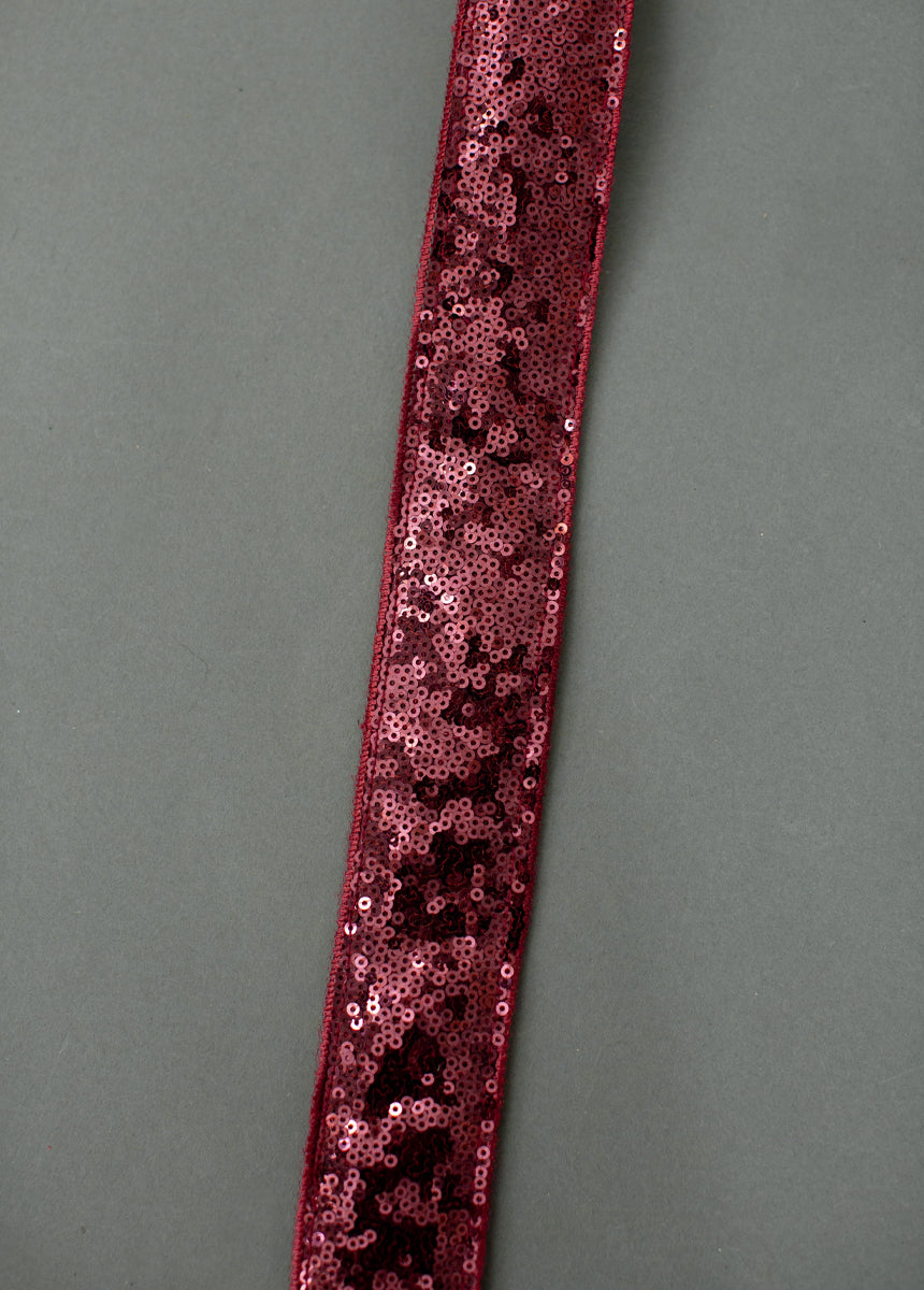 Molly Sequin Belt in Burgundy-My Prom Time