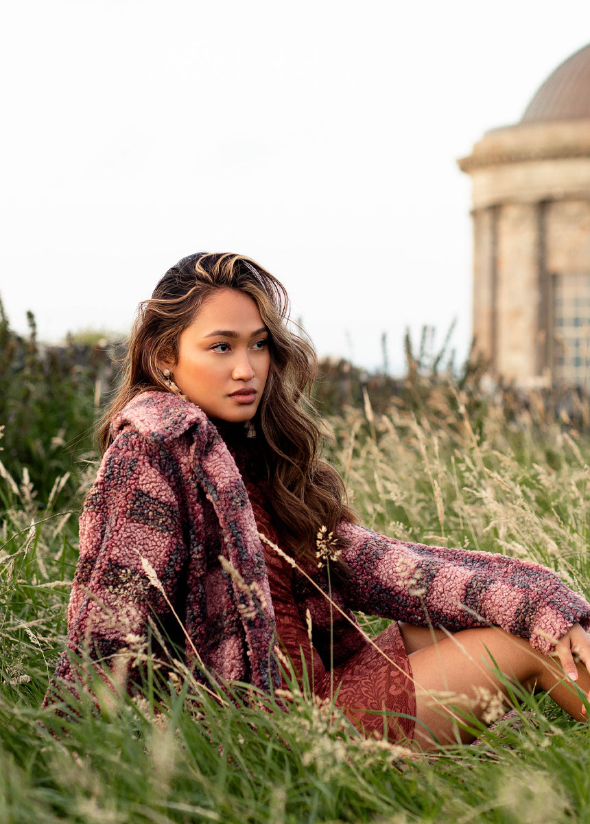 Gertie Coat in Rose Plaid-My Prom Time