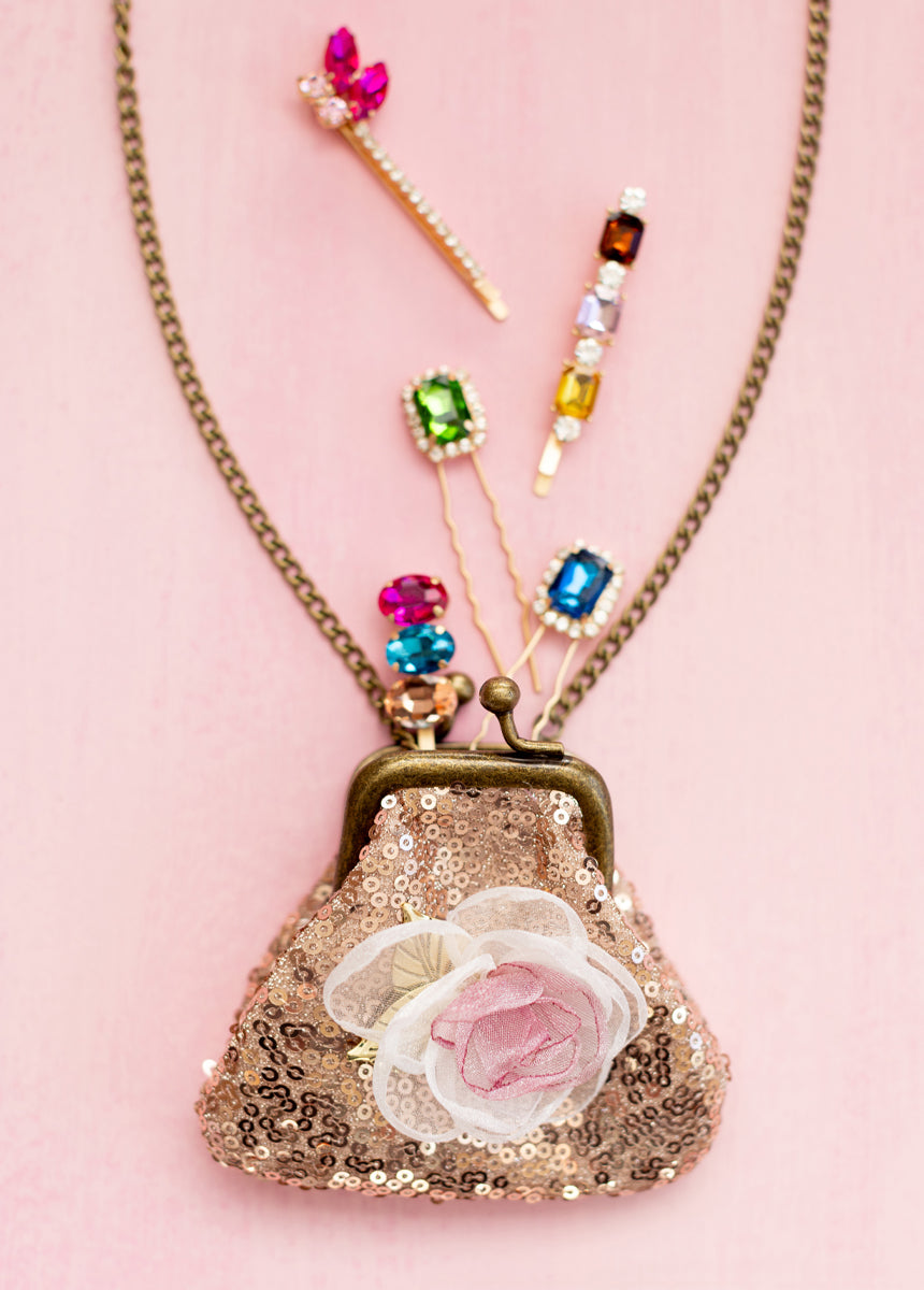 Deavaney Coin Purse in Pink Sequin-My Prom Time