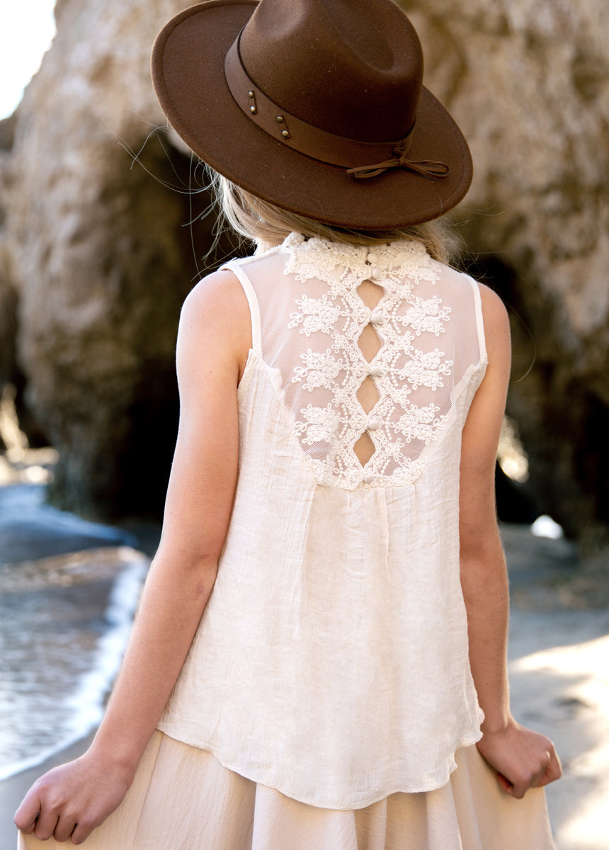 Delfinne Top in Ecru-My Prom Time