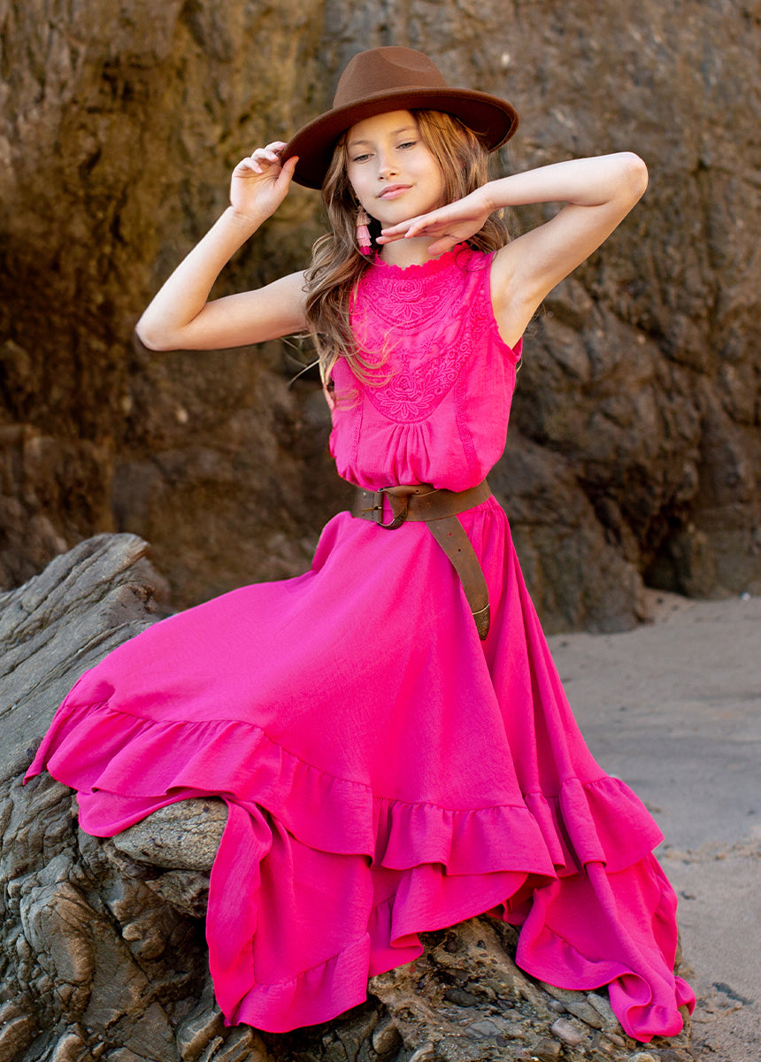 Delfinne Top in Fuchsia-My Prom Time