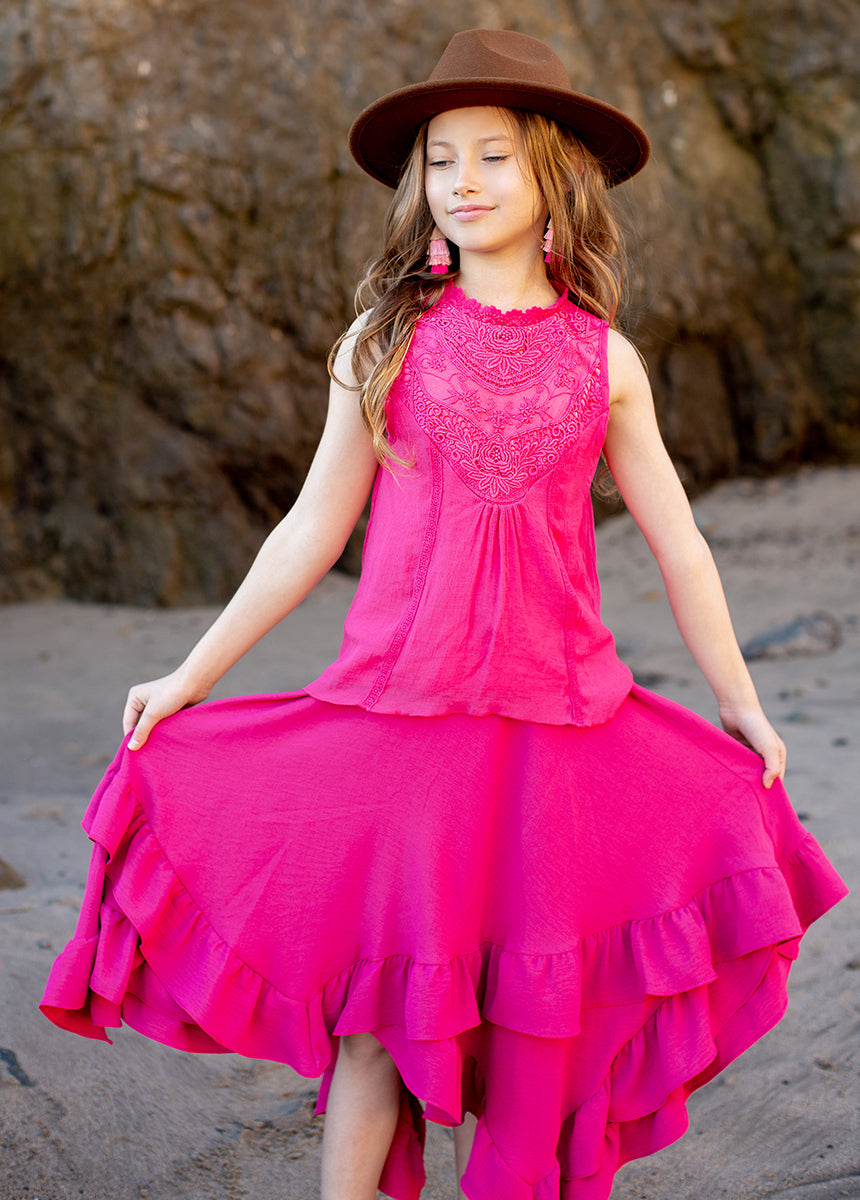 Delfinne Top in Fuchsia-My Prom Time