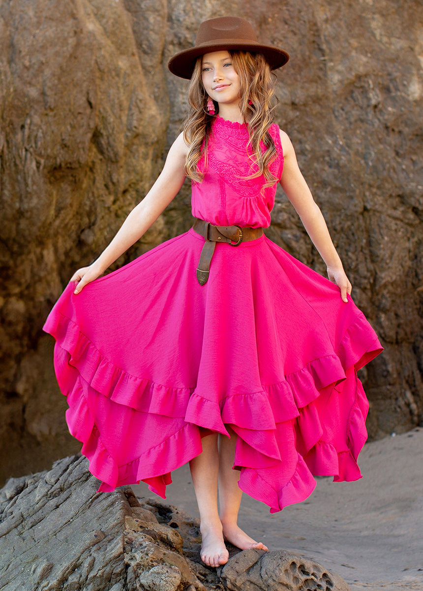Delfinne Top in Fuchsia-My Prom Time