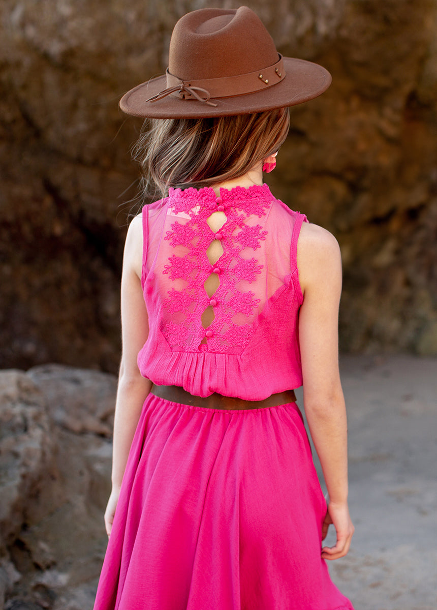 Delfinne Top in Fuchsia-My Prom Time