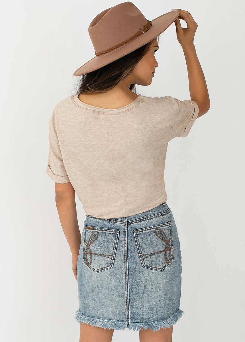 Abilene Denim Skirt in Dark Indigo-My Prom Time