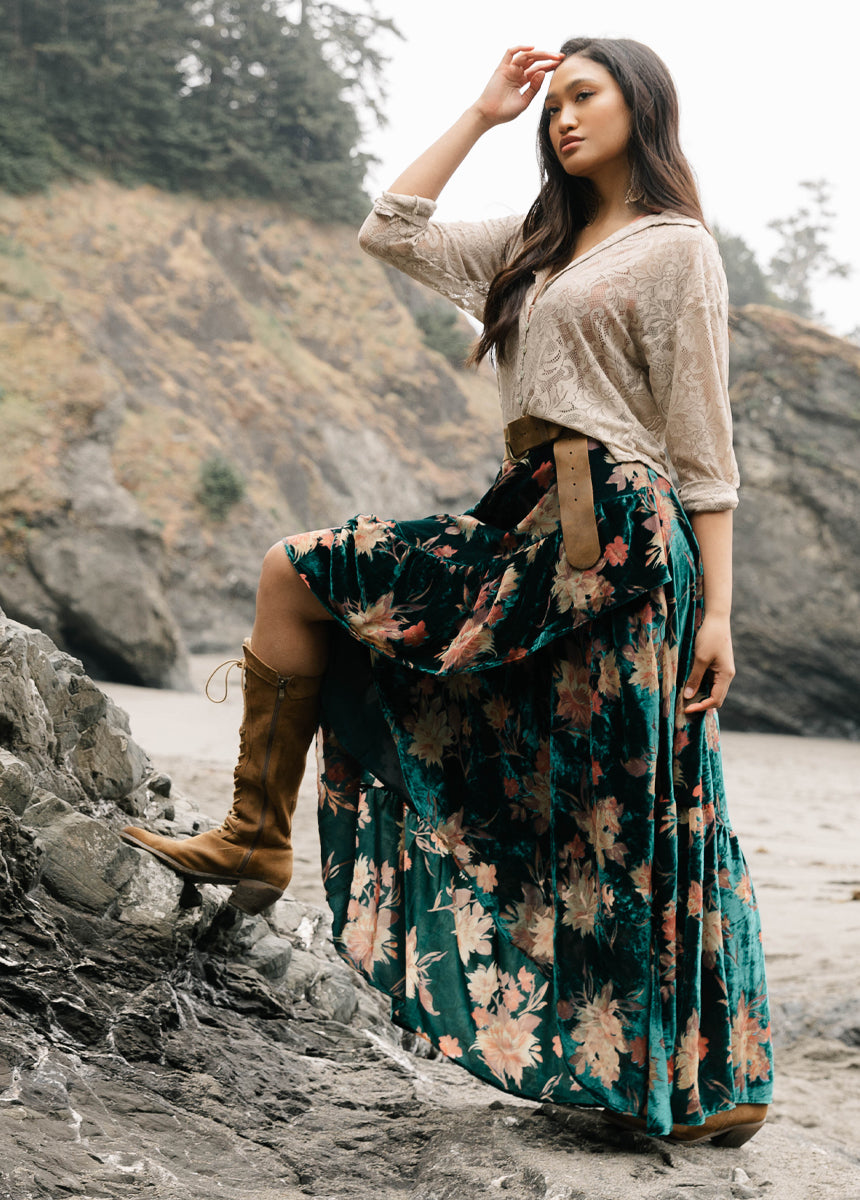 Devina Skirt in Peacock-My Prom Time