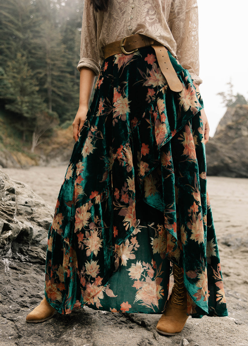 Devina Skirt in Peacock-My Prom Time