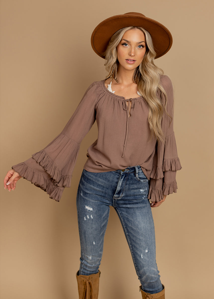 Devina Top in Light Mahogany-My Prom Time