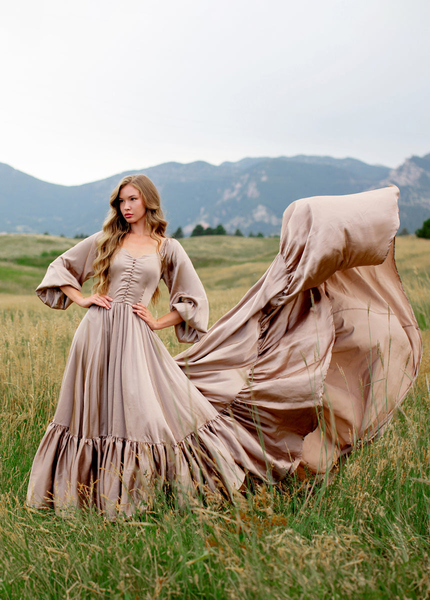 Lorna Impact Dress in Stone-My Prom Time