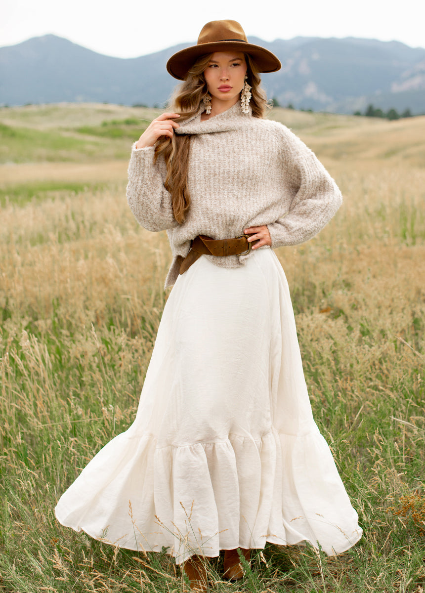 Annah Skirt in Cream-My Prom Time