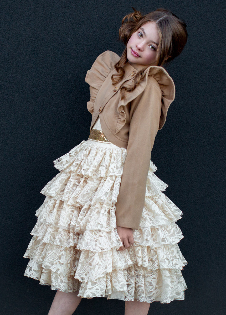 Anouk Petticoat Dress in Vintage Ivory-My Prom Time