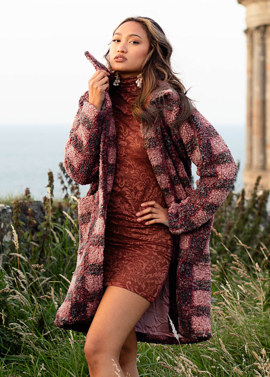 Gertie Coat in Rose Plaid-My Prom Time