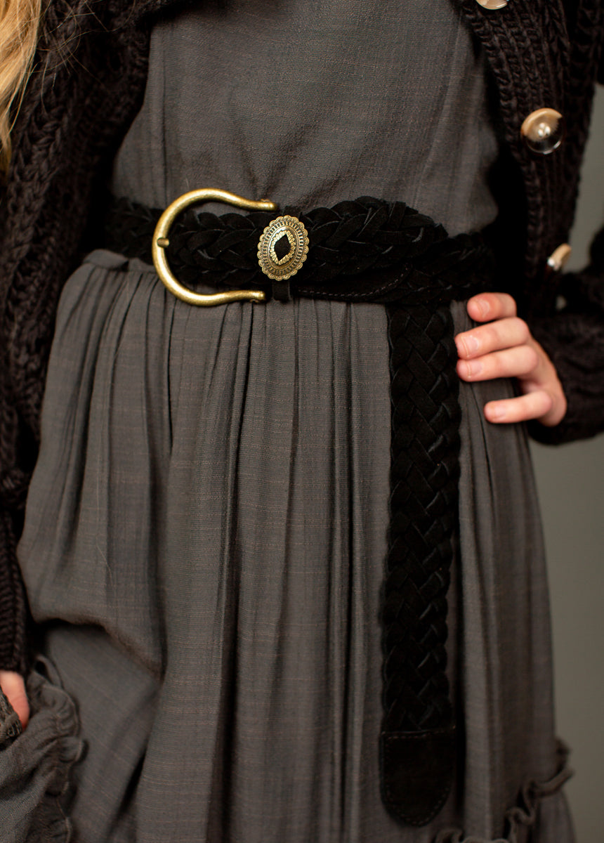 Wendie Leather Belt in Black-My Prom Time