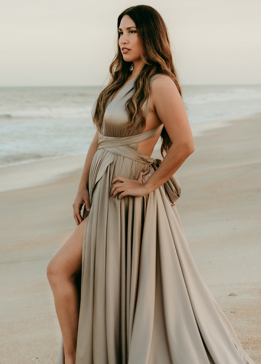 June Impact Dress in Stone-My Prom Time