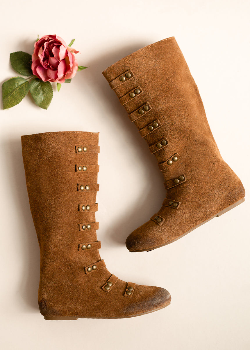 Freya Leather Boot in Chestnut-My Prom Time