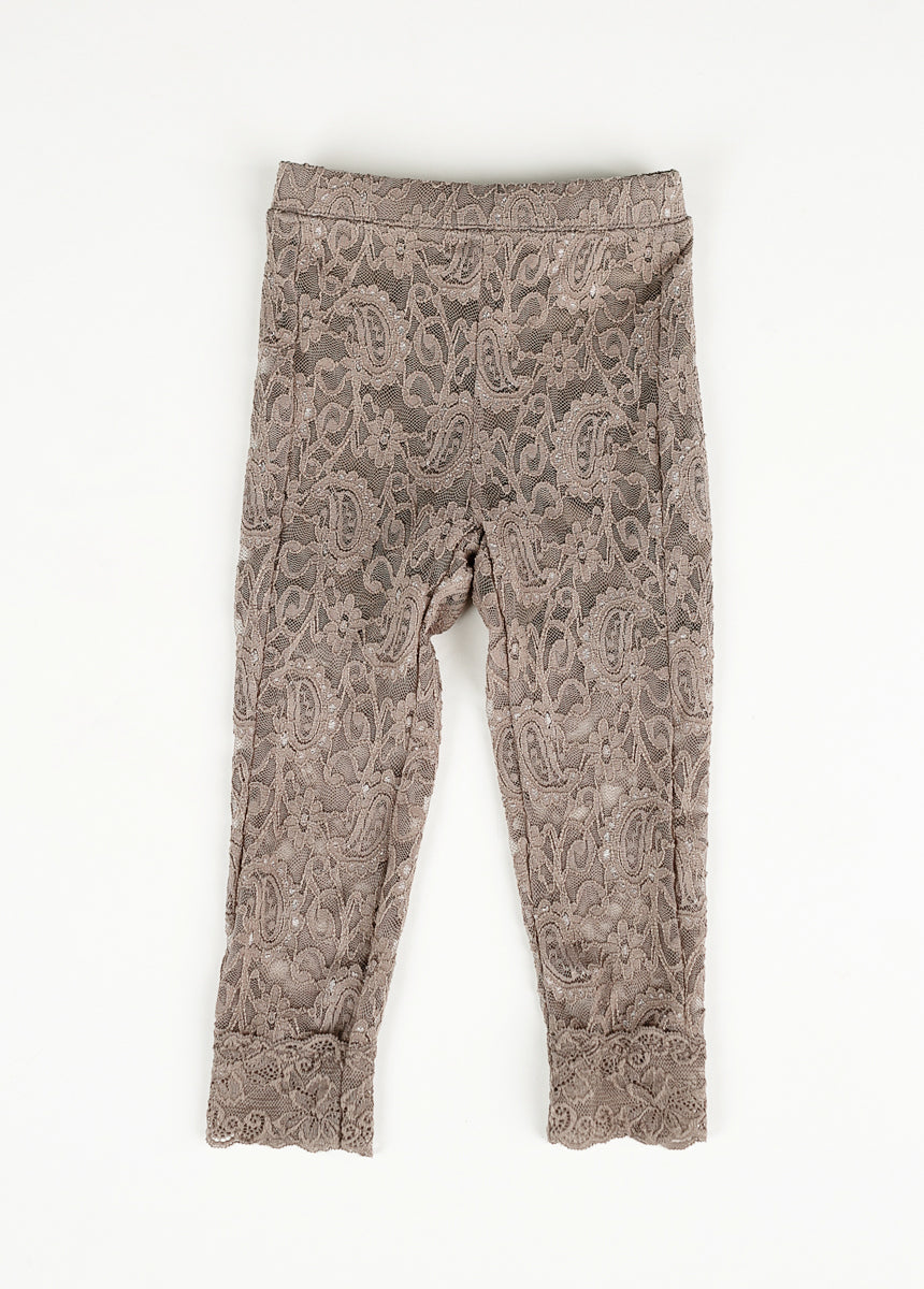 Elea Lace Leggings in Taupe-My Prom Time