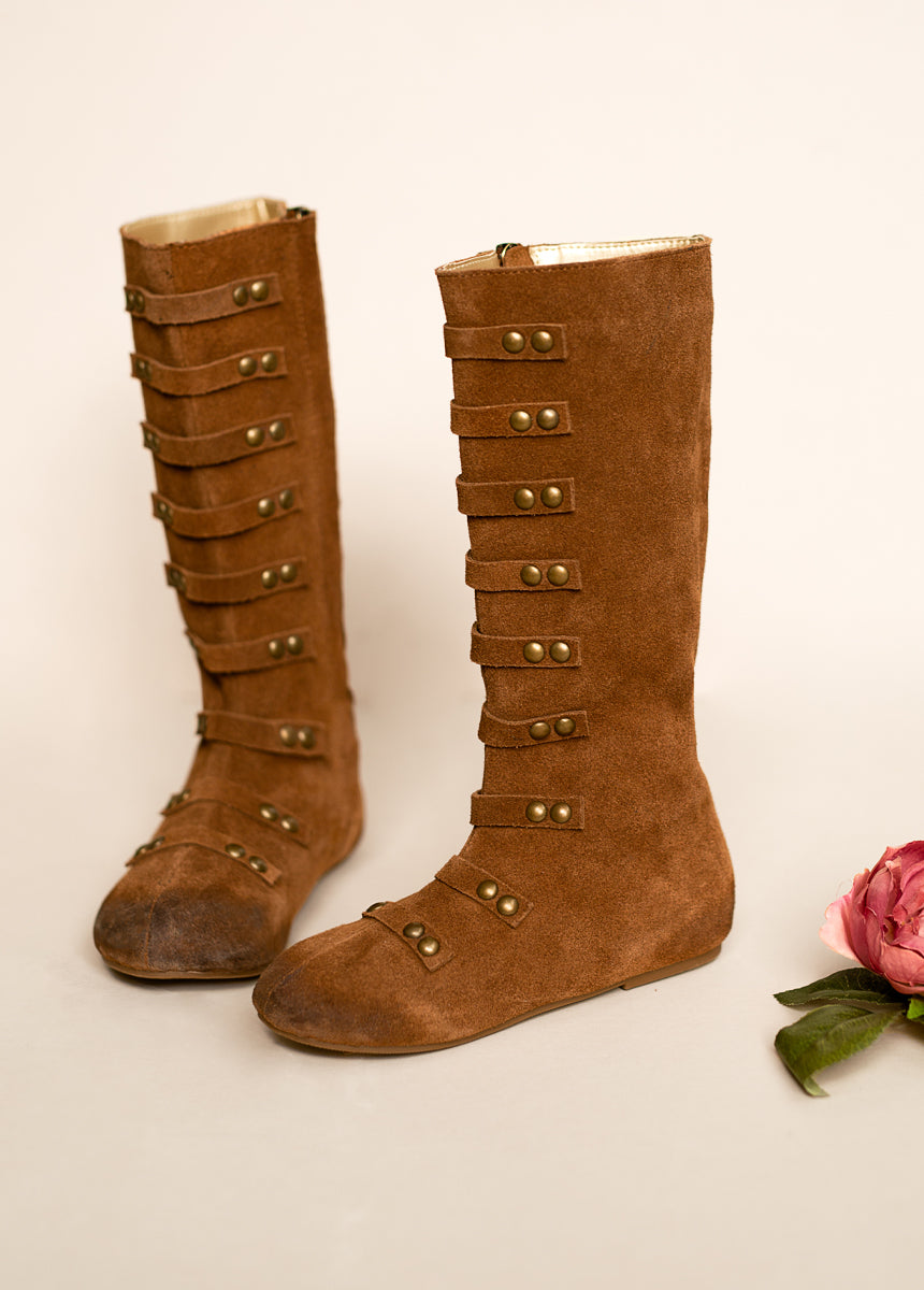 Freya Leather Boot in Chestnut-My Prom Time