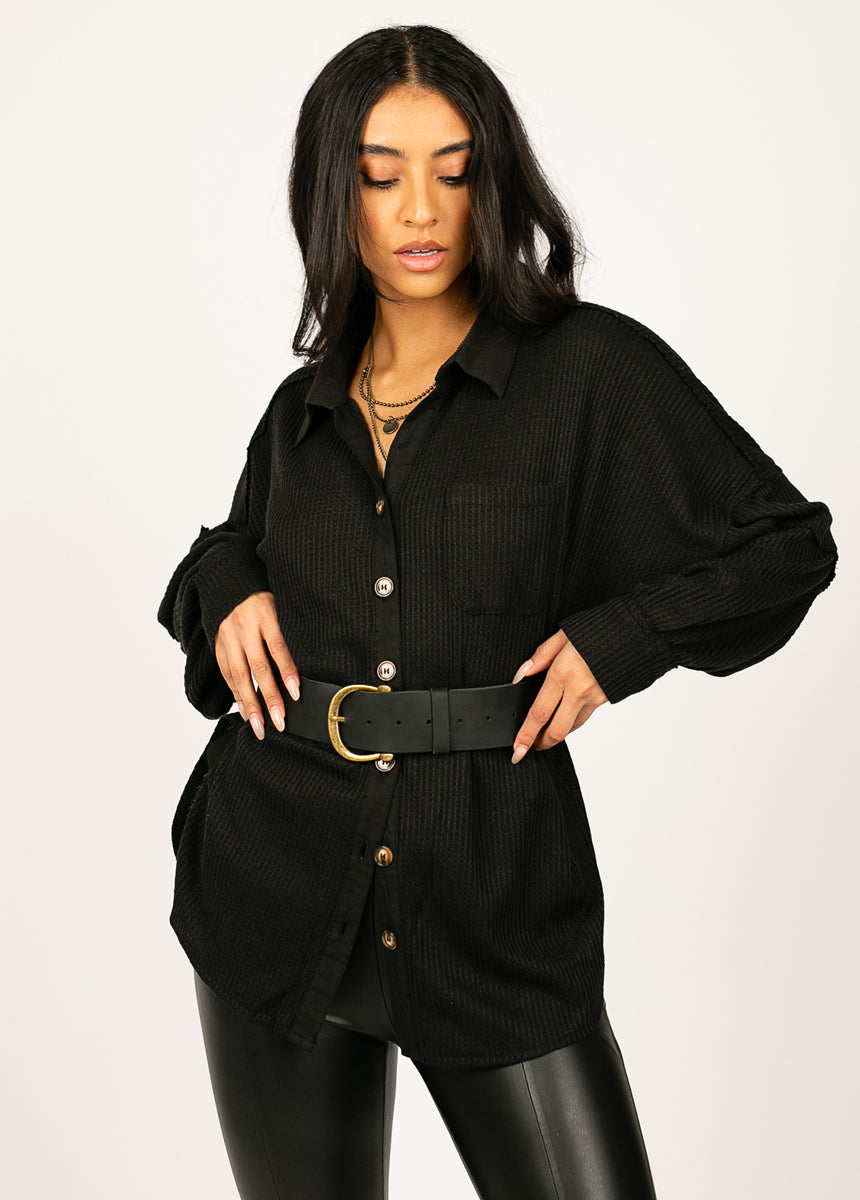 Zosi Leather Belt in Black-My Prom Time