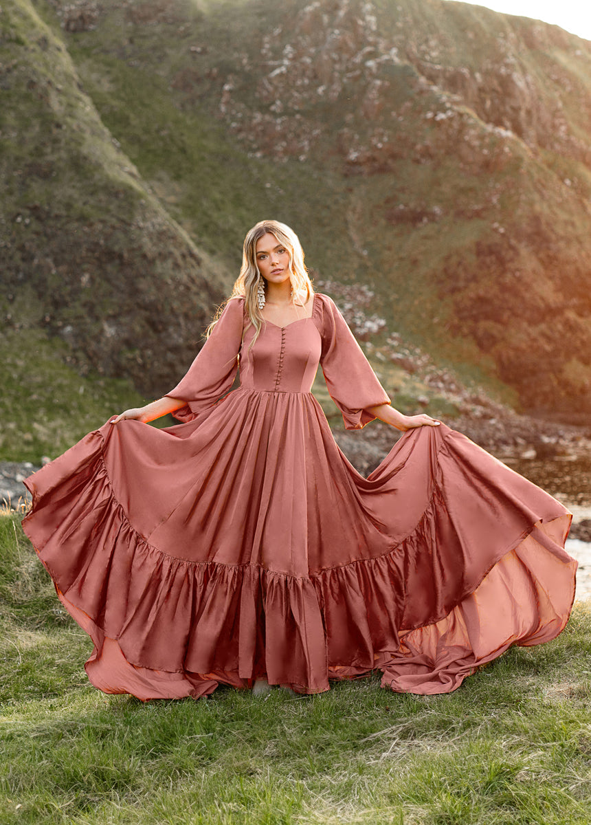 Lorna Impact Dress in Cedarwood-My Prom Time