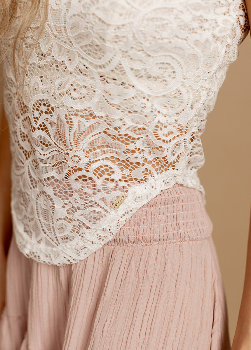 Elm Top in Cream-My Prom Time