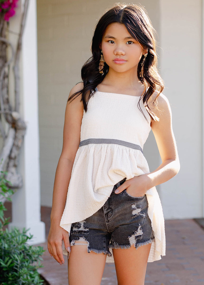 Elmina Top in Ivory-My Prom Time