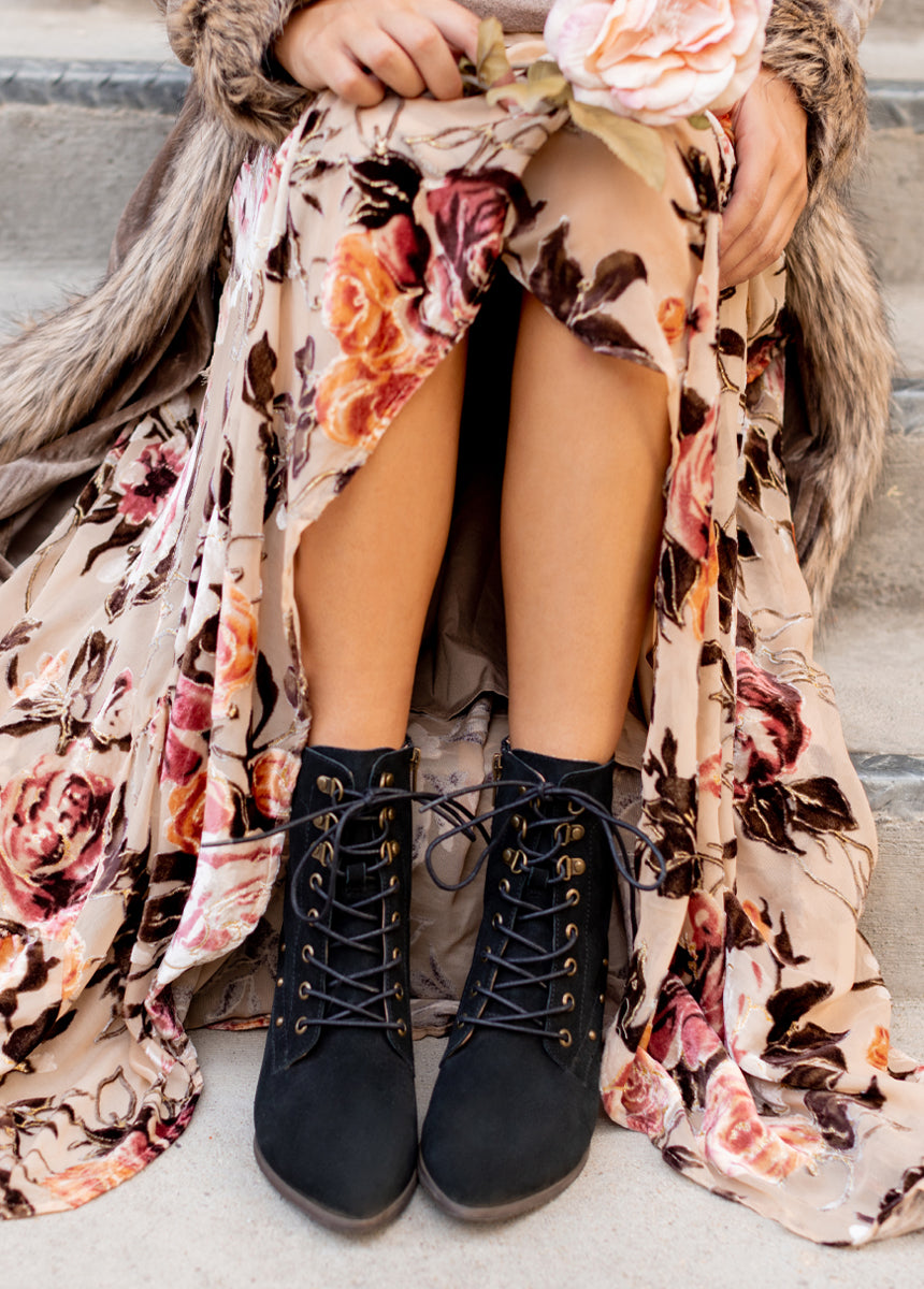 Virginia Boot in Black Suede-My Prom Time