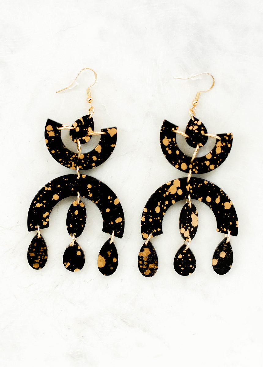 Eruda Earrings in Black-My Prom Time