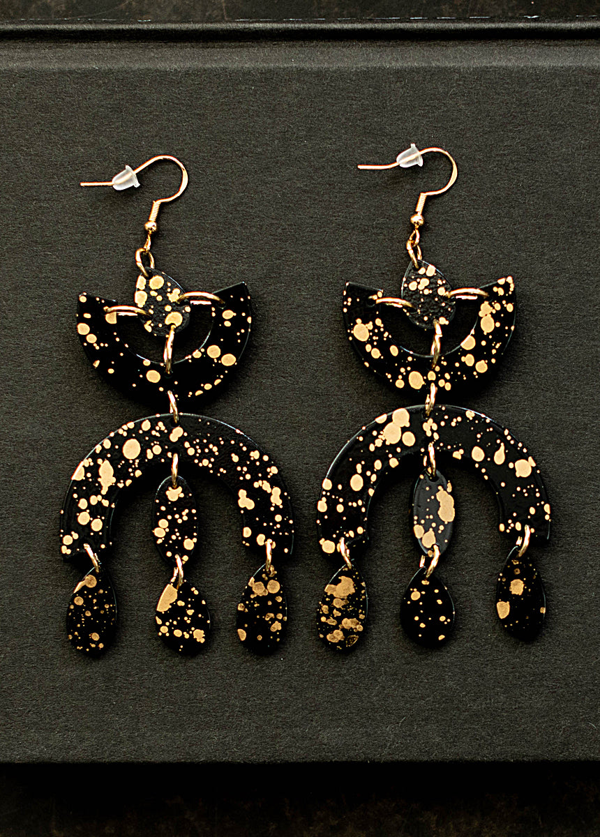 Eruda Earrings in Black-My Prom Time