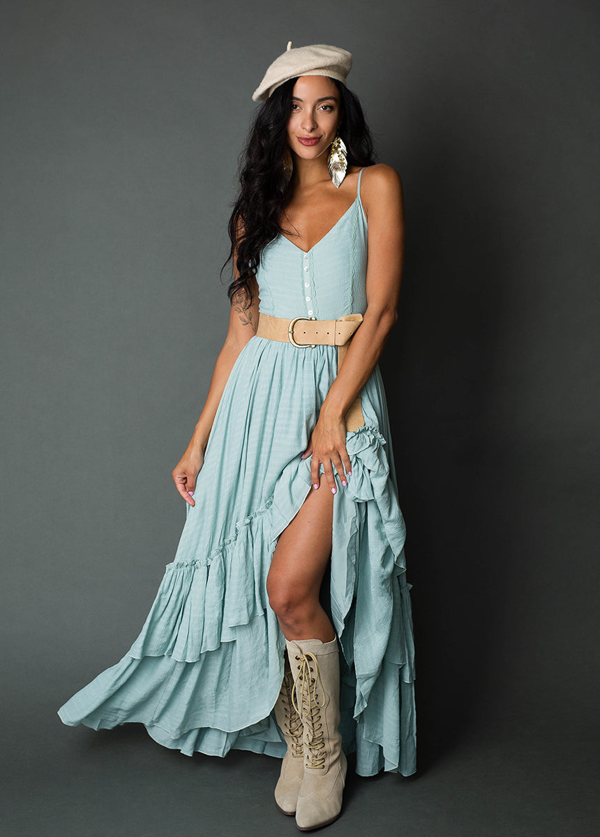 Zosi Leather Belt in Tan-My Prom Time