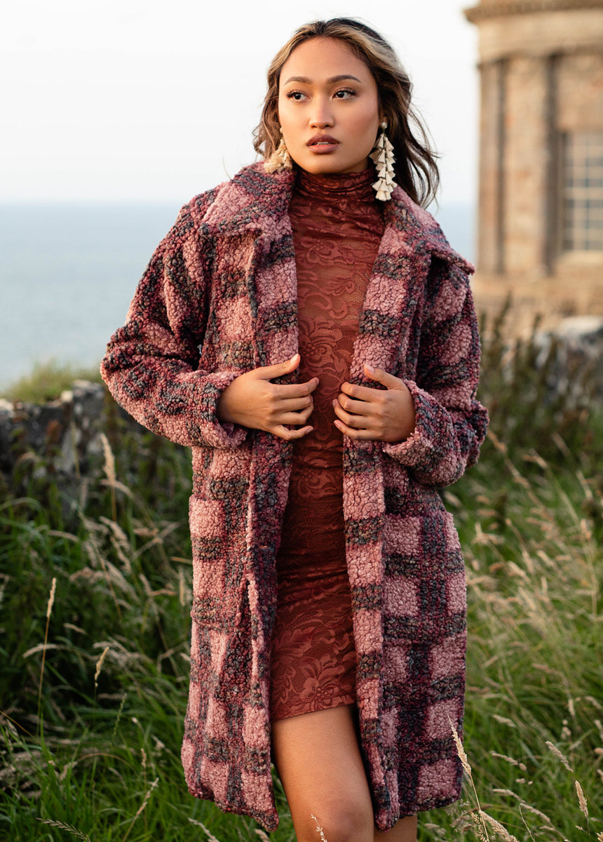 Gertie Coat in Rose Plaid-My Prom Time