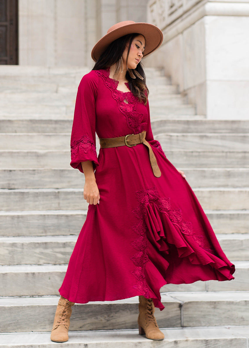 Felicite Dress in Wine-My Prom Time