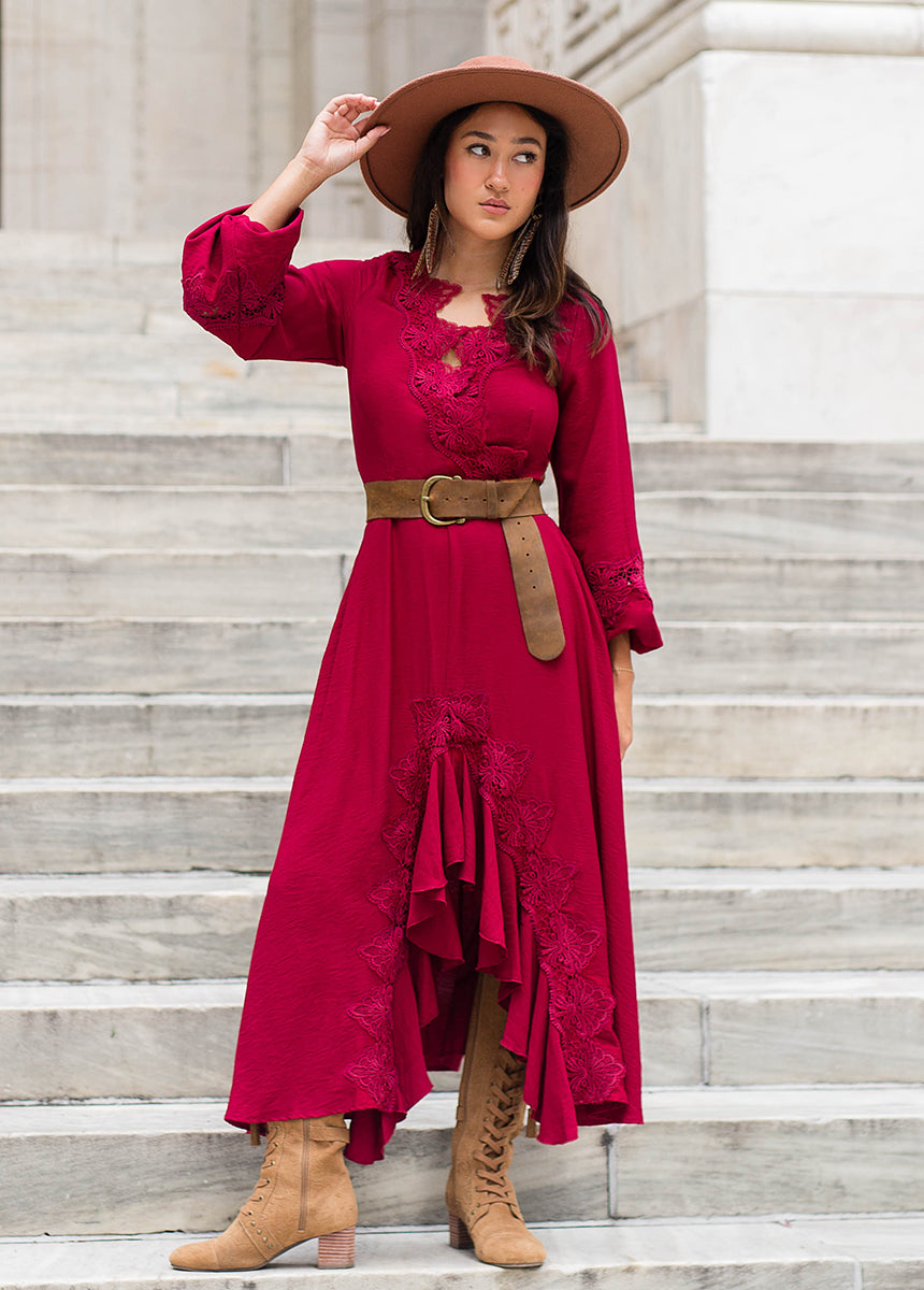 Felicite Dress in Wine-My Prom Time