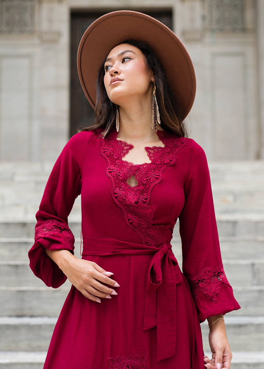 Felicite Dress in Wine-My Prom Time