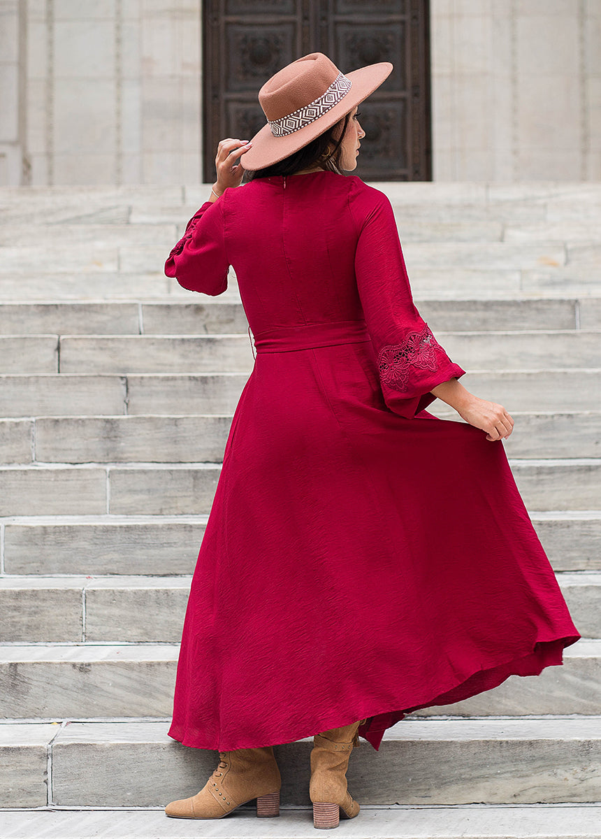 Felicite Dress in Wine-My Prom Time